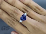 royal blue sapphire in heart shape 5.01 carats, sri lanka