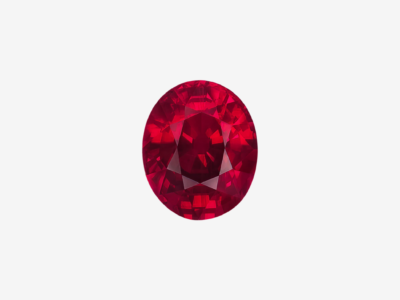 unheated ruby crimson red oval shape, mozambique. gubelin