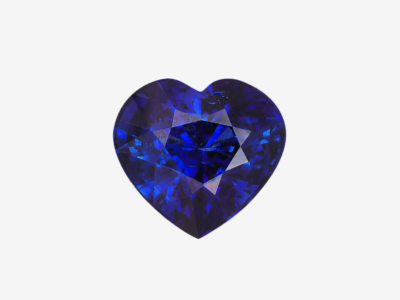 royal blue sapphire in heart shape 5.01 carats, sri lanka