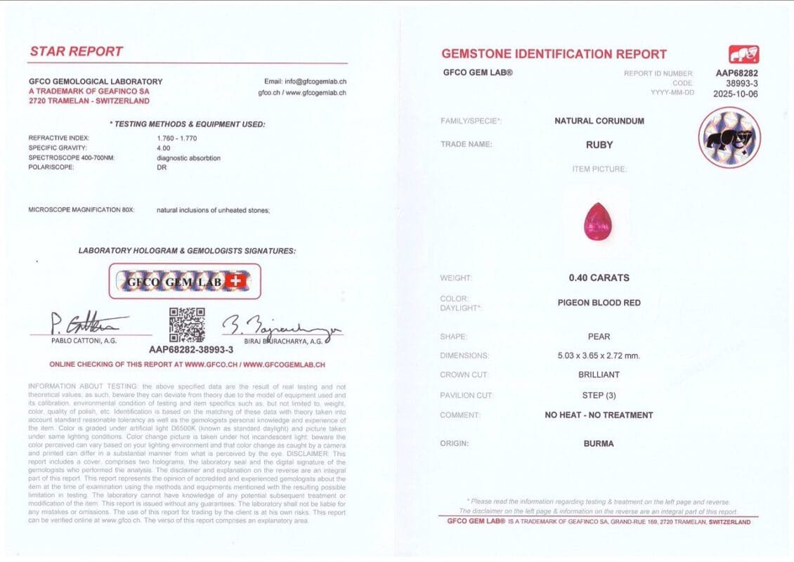 Gemological report
