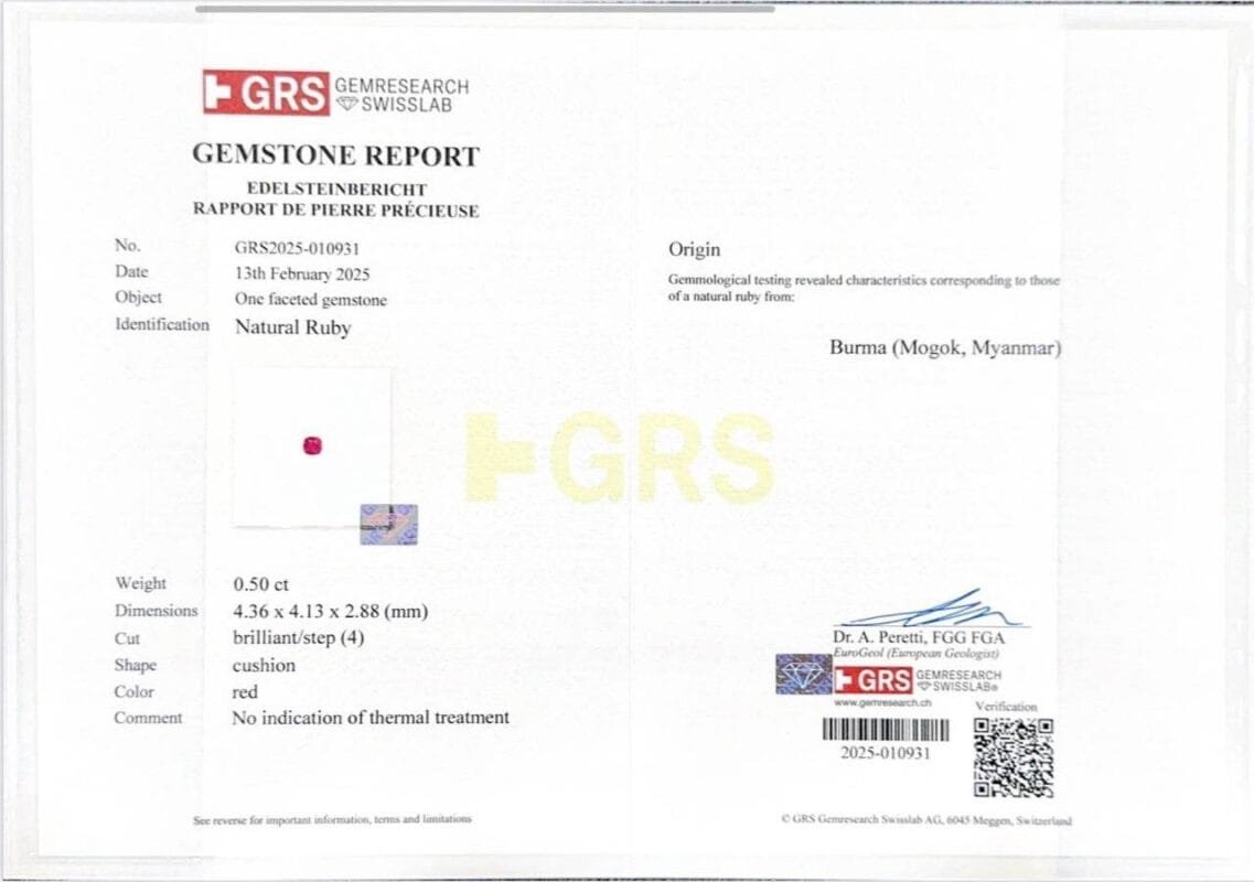 GRS Gemological Report
