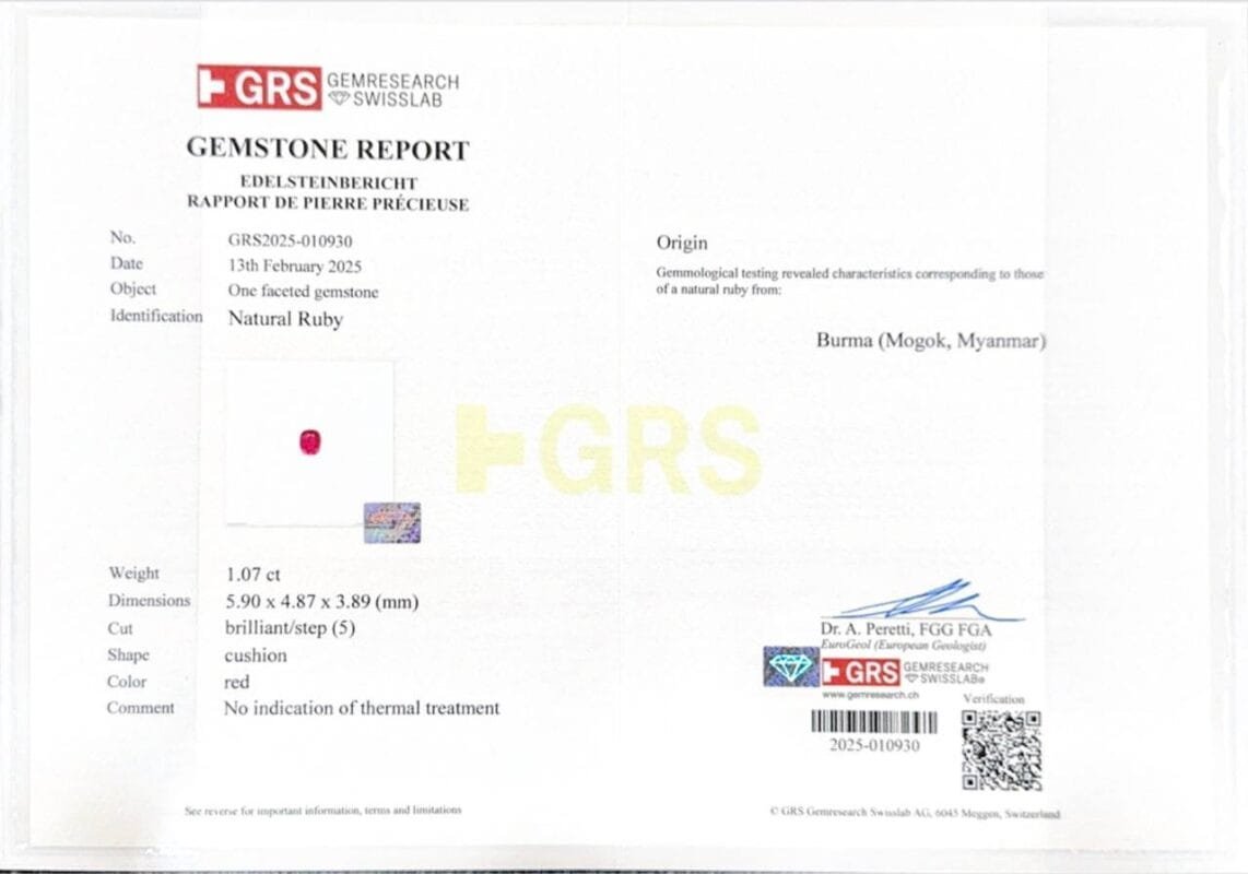 GRS Gemological Report