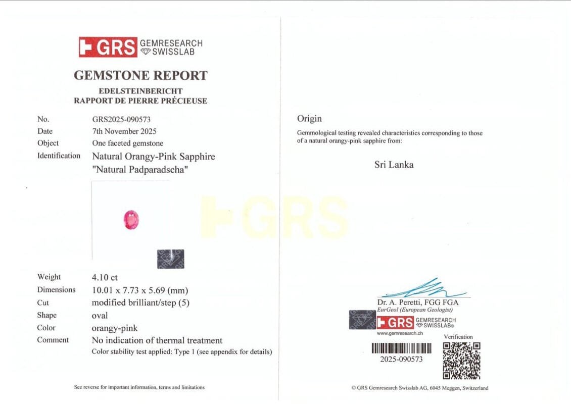 GRS Gemological Report