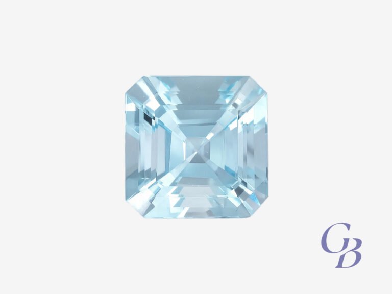 Aquamarine in asscher shape, Madagascar