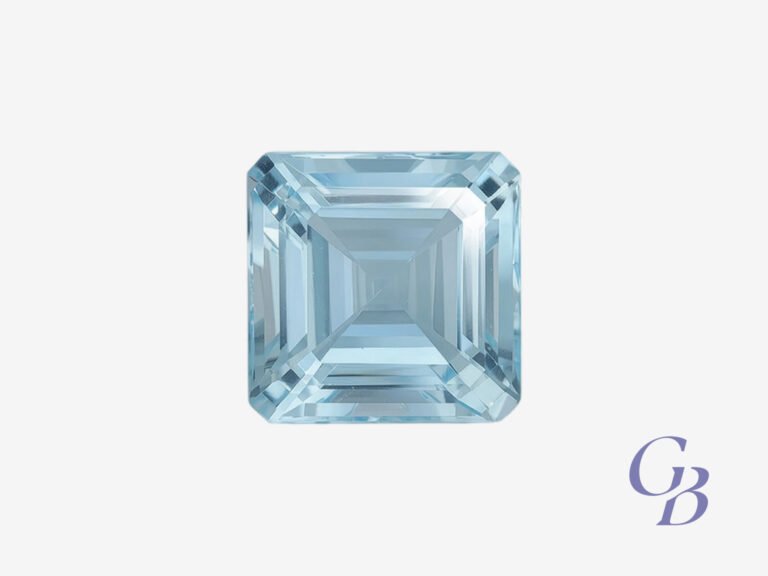 Aquamarine in asscher shape, Madagascar