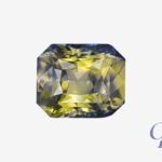 Bi-color sapphire in radiant shape, Madagascar