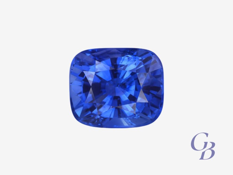 Blue sapphire in cushion shape, Sri Lanka (Ceylon)