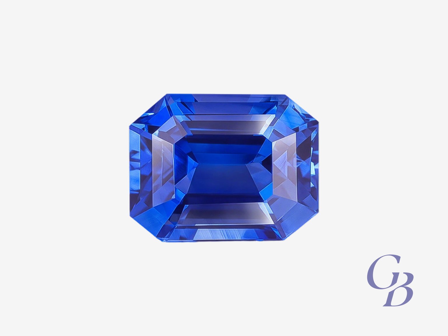 Blue sapphire in octagon shape, Sri Lanka (Ceylon) Saphir bleu, taille octogonale, Sri Lanka (Ceylan) – Image 1
