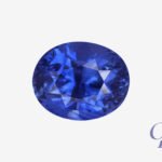Blue sapphire in oval shape, Sri Lanka (Ceylon)