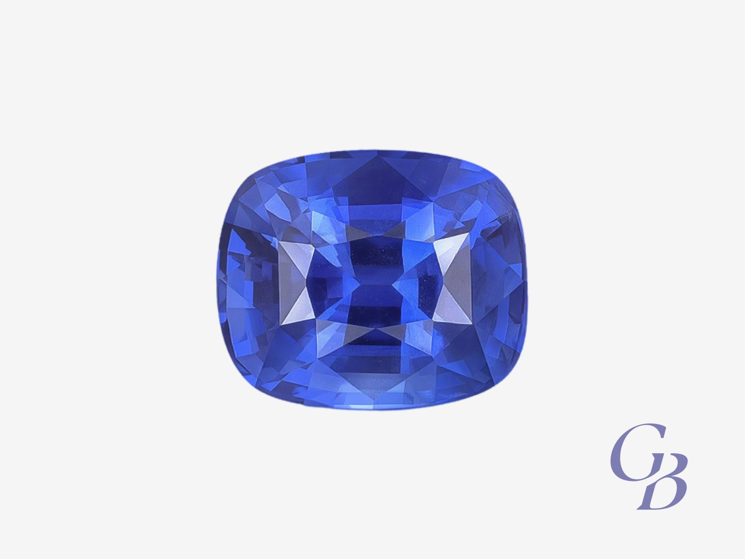 Cornflower Blue sapphire in cushion shape, Sri Lanka (Ceylon) Saphir bleu bleuet, taille coussin, Sri Lanka (Ceylan) – Image 1