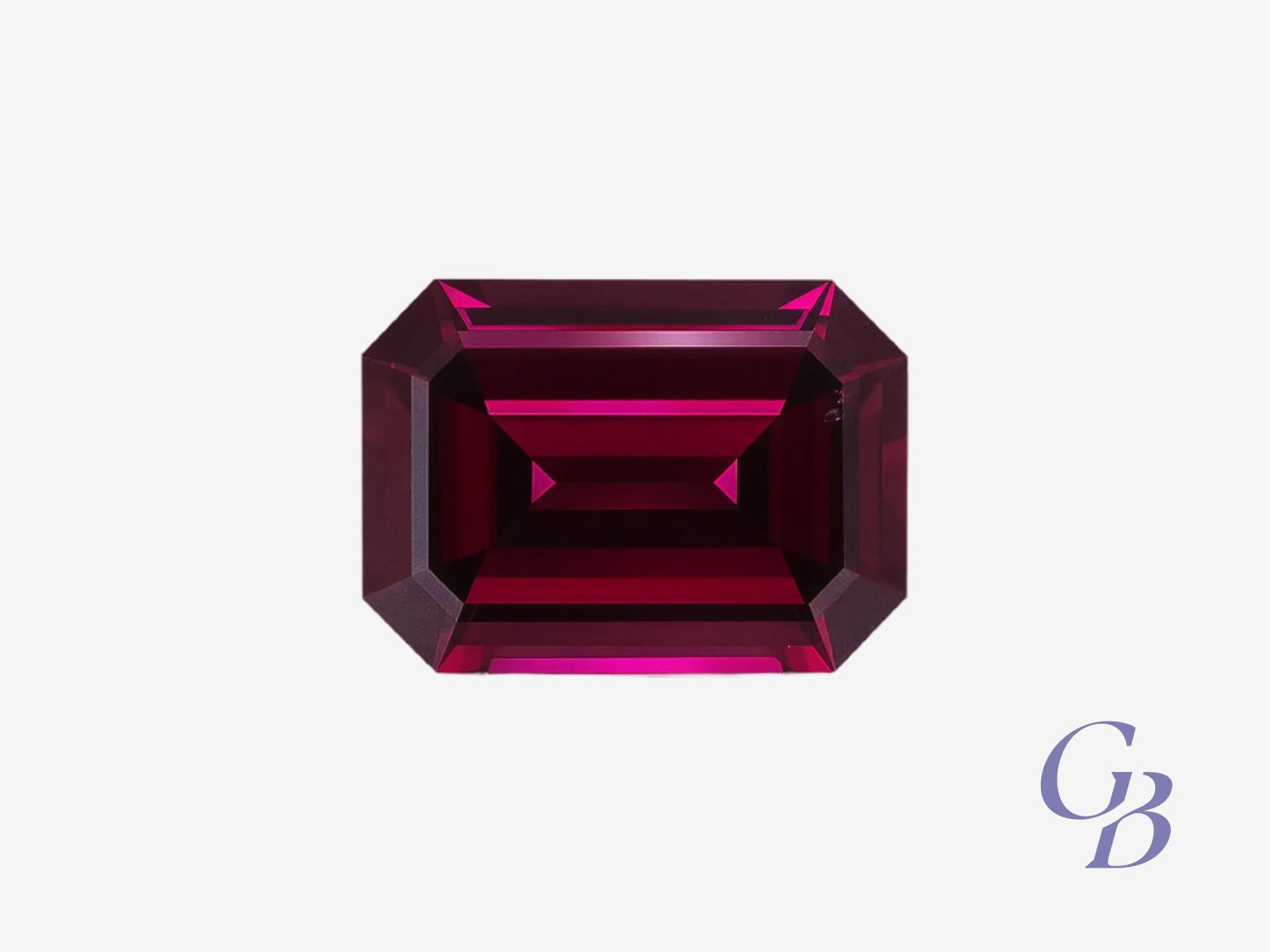 Garnet rhodolite in octagon shape, Madagascar Rhodolith, Achteckschliff, Madagaskar – Bild 1