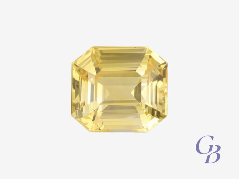 Golden sapphire in octagon shape, Madagascar