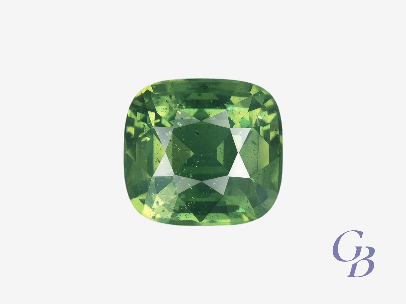 Green zircon in cushion shape, Tanzania Grüner Zirkon, Kissenschliff, Tansania – Bild 1