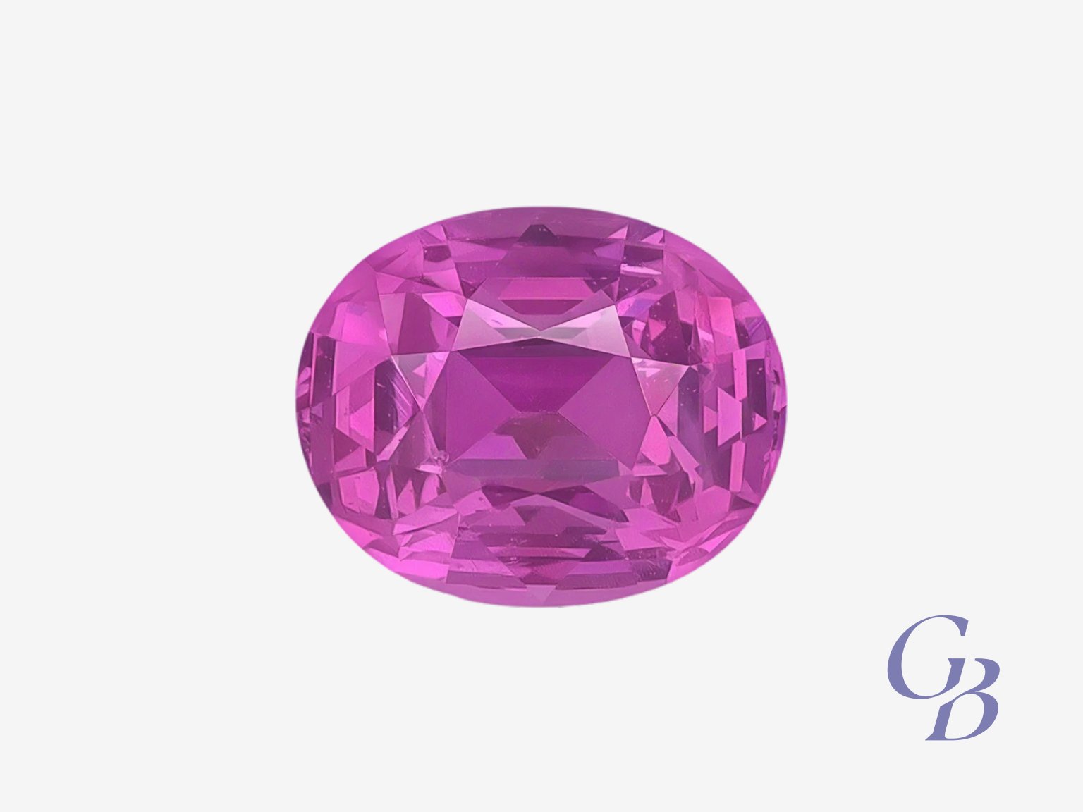 Hot Pink sapphire in oval shape, Sri Lanka (Ceylon) Saphir rose vif, taille ovale, Sri Lanka (Ceylan) – Image 1