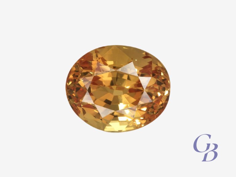 Orange sapphire in oval shape, Sri Lanka (Ceylon)
