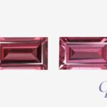 Pair of rhodolites in baguette shape, Madagascar