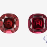 Pair of rhodolites in cushion shape, Madagascar