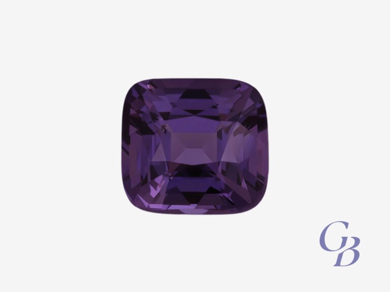 Purple spinel in cushion shape, Tanzania