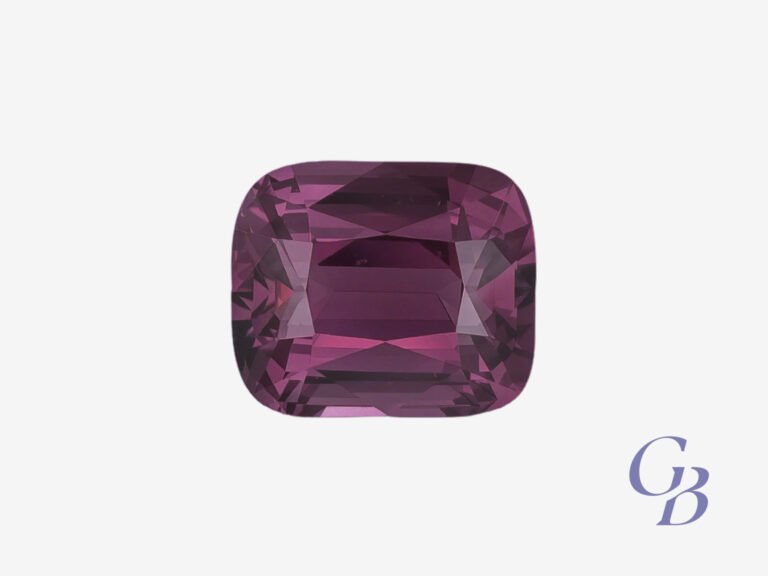Purple spinel in cushion shape, Tanzania