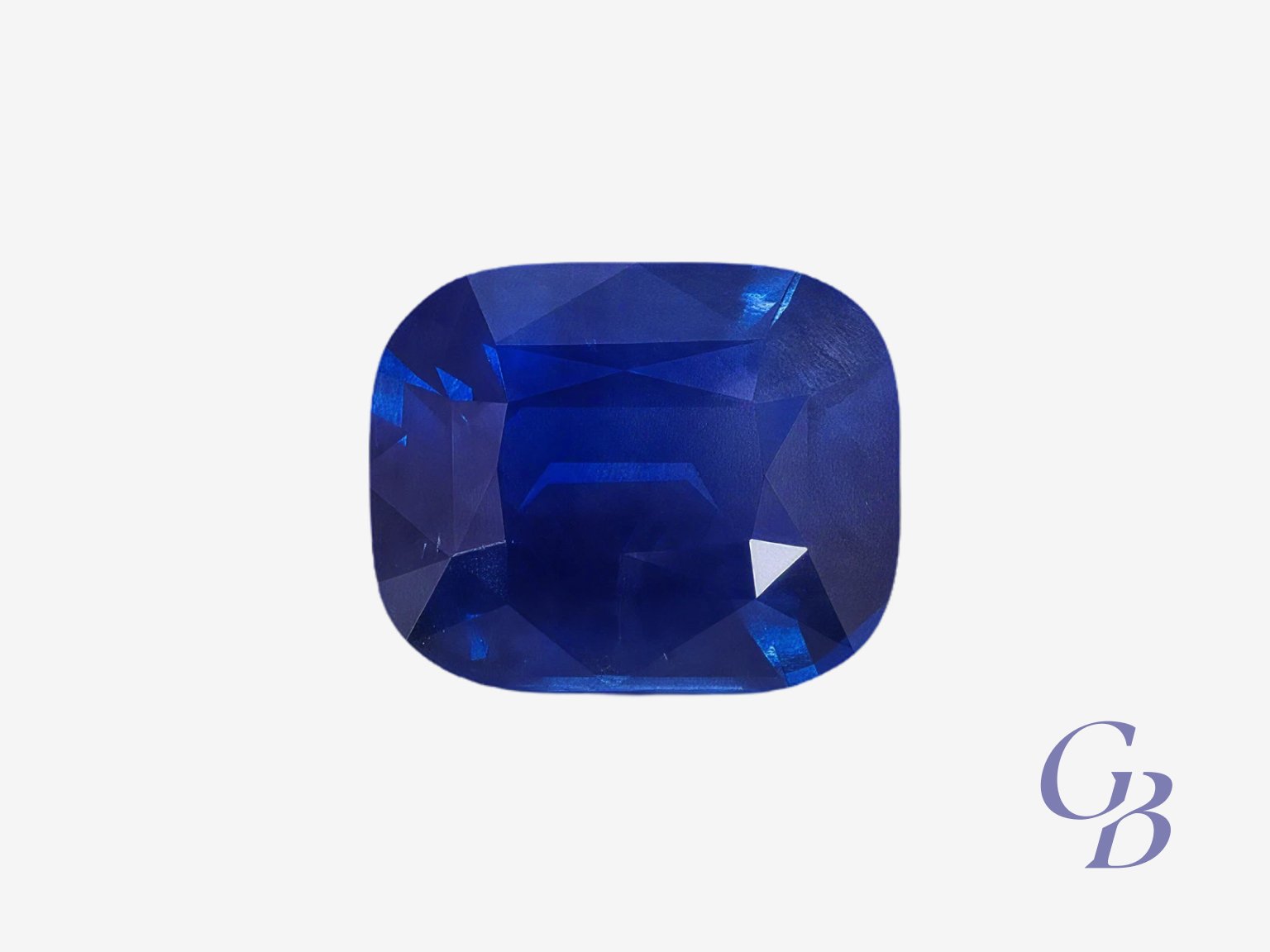 Royal Blue sapphire in cushion shape, Sri Lanka (Ceylon) Saphir bleu roi, taille coussin, Sri Lanka (Ceylan) – Image 1