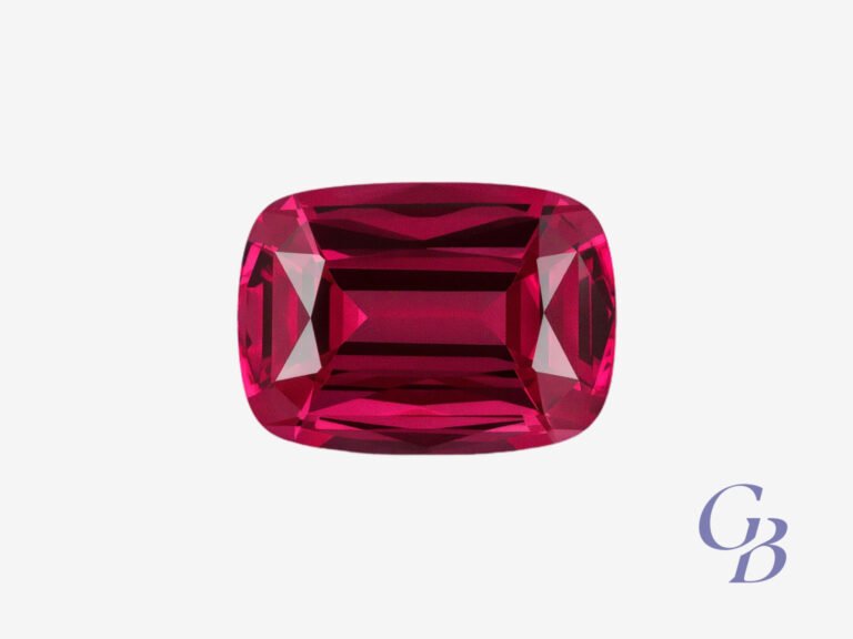 Vibrant pink-red spinel in cushion shape, Tanzania