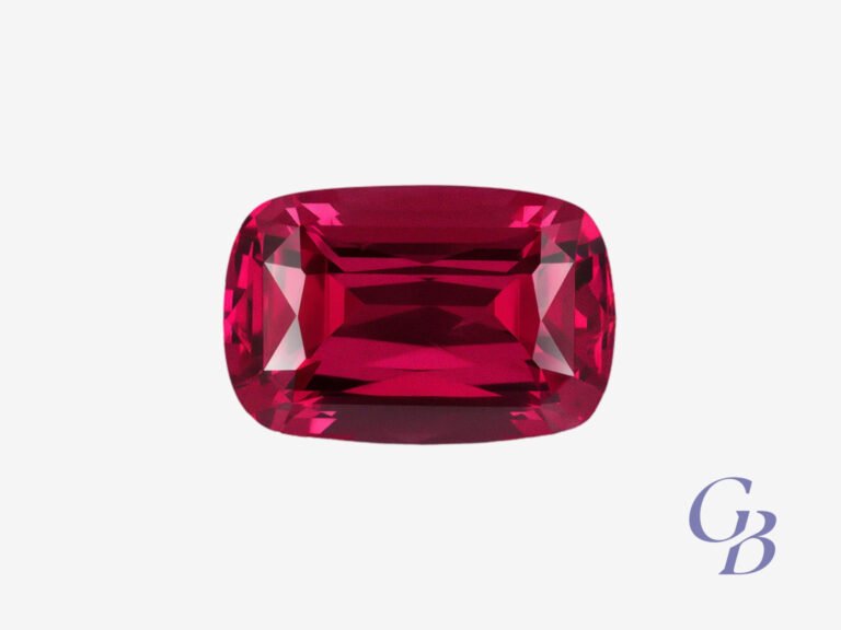 Vibrant pink-red spinel in cushion shape, Tanzania