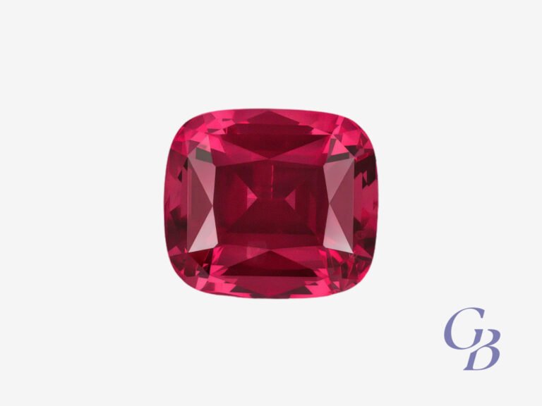Vibrant pink-red spinel in cushion shape, Tanzania
