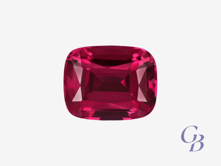 Vibrant pink-red spinel in cushion shape, Tanzania