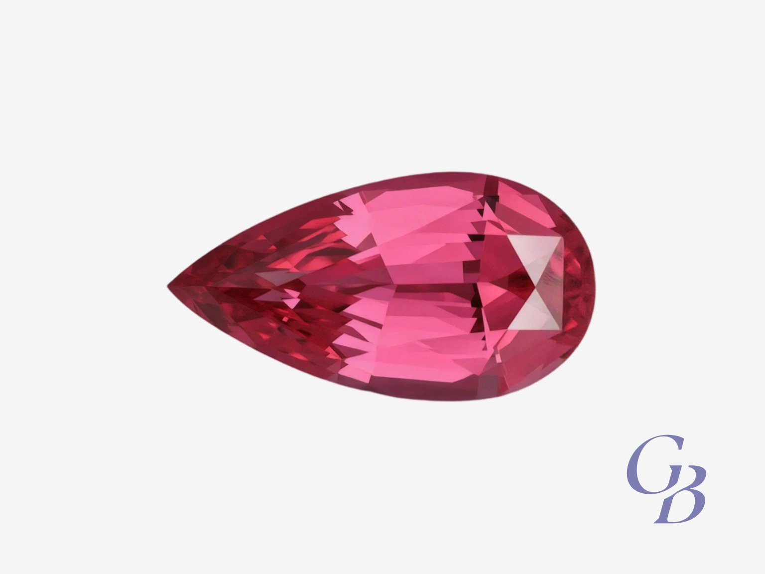 vibrant pink red spinel in pear shape, tanzania Vibrant pink-red spinel in pear shape, Tanzania