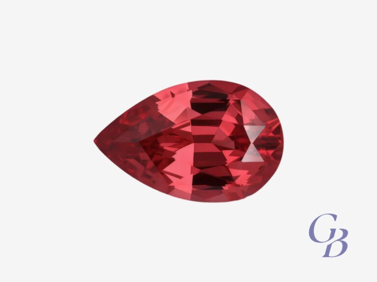 Vibrant pink-red spinel in pear shape, Tanzania