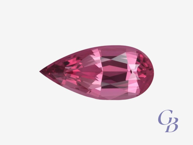 Vivid orangy-Pink spinel in pear shape, Vietnam