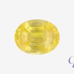 Saphir jaune intense, taille ovale, Sri Lanka (Ceylan)